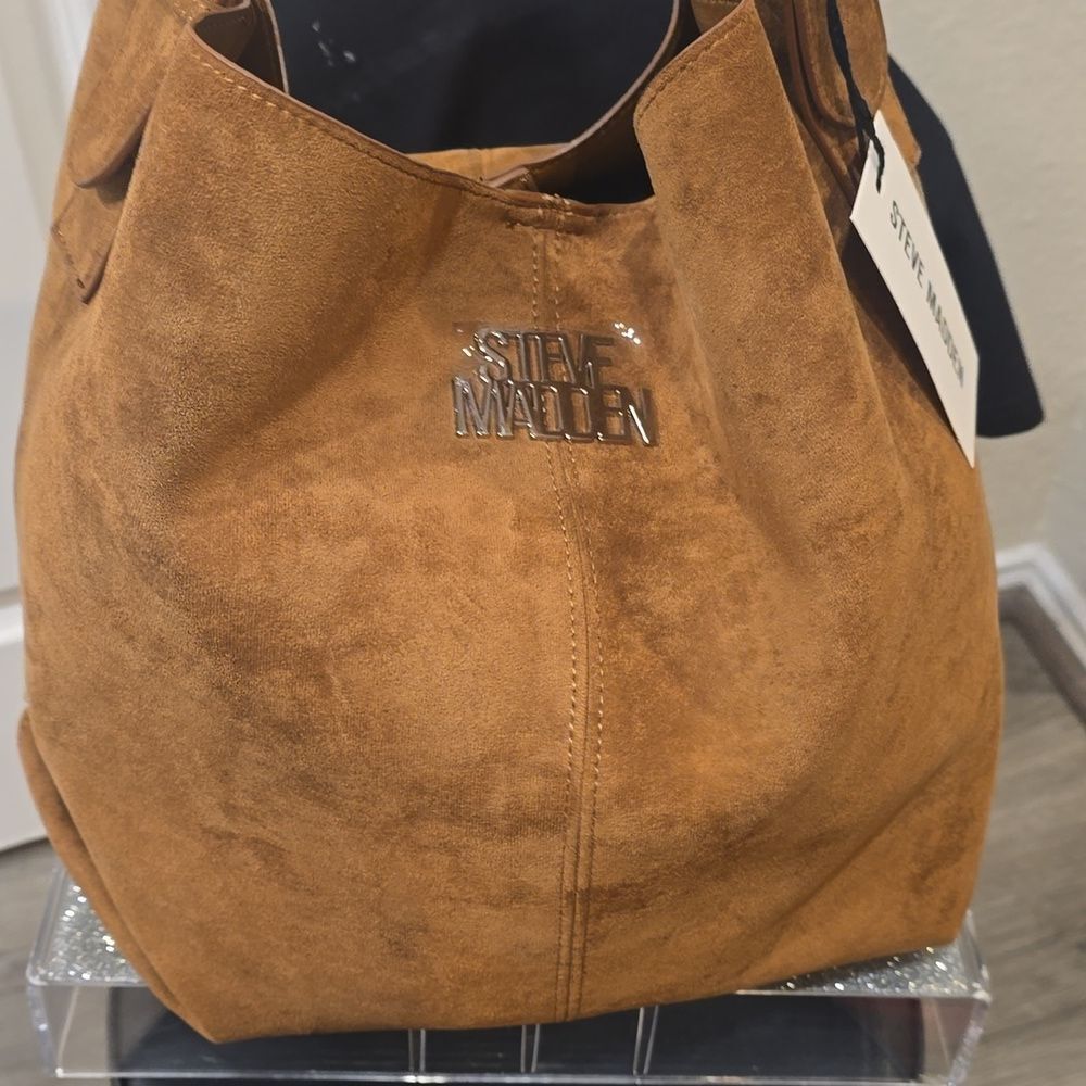 Steve Madden BFlorrence Suede Hobo Bag- Tan - Picture 7 of 11